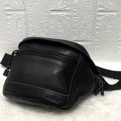 【希少・美品】PORTER ポーター　本革　ボディバッグウエストポーチ　ブラック