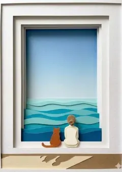 絵画 海の見える場所で micchan作 - メルカリ
