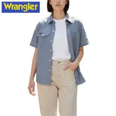 新品正規 ラングラー Wrangler シャンブレーシャツ 半袖ワークシャツのサムネイル