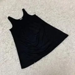 THREE DOTS スリードッツ　タンクトップ　ノースリーブ　黒　small