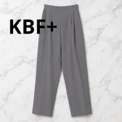 KBF+ セミワイドパンツ　スラックス　ハイウエスト　グレー　36