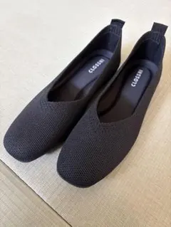 しまむら　ブラック フラットシューズ L