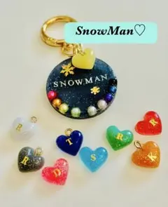 SnowMan 樹脂吊飾深藍色 雪人 珍珠 めためしょぴこーじさく