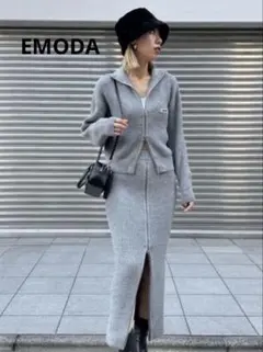 EMODA ルーズハイネックリブニット セットアップ
