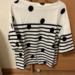 ORCIVAL ドットストライプ五分袖Tシャツ E