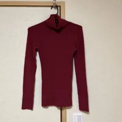ワインレッド タートルネック セーター 長袖