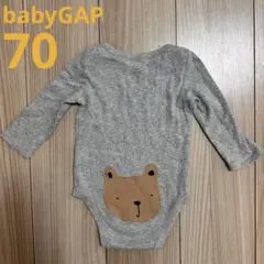 babyGAP クマ刺繍 長袖ロンパース