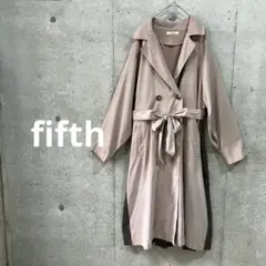 fifth/フィフス【M】バックチェックプリーツロングトレンチコート　春　ベルトのサムネイル