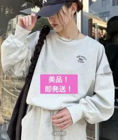 【美品！】クロップド丈ドロスト刺繍スウェット　チャオパニックティピー