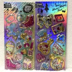 グリッターシャカシャカシール 不思議の国のアリス ファッション 2枚セット