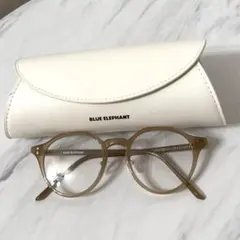 BLUE ELEPHANT ベージュフレーム メガネ ケース付き