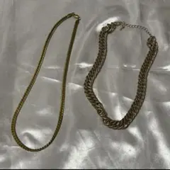 【オールシーズン⭕️】ゴールドネックレス　2点セット
