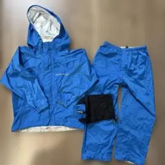 mont-bell レインコート(上下セット)110cm ブルー
