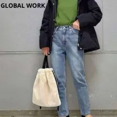 ブルーストレートデニムパンツ
