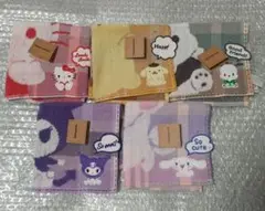 5枚セット■サンリオ ミニタオル キティ クロミ シナモン ポチャッコ