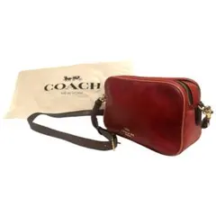 【美品・保存袋付】COACH コーチ ショルダーバッグ レザー ボルドー 馬車