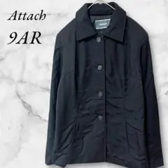 Attach　ナイロンジャケット　テーラード　ミドル丈　9AR　ブラック