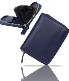 小銭入れ 財布 ネイビー 革 カードケース コンパクト 大容量 プレゼント