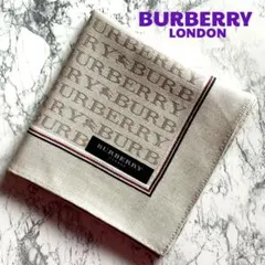 ꕤ︎︎未使用ꕤ︎︎バーバリー ハンカチ ホースマーク ロゴ 透かし ベージュ