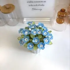 可愛い♪ネモフィラ&しまえなが 陶器植え アメリカンフラワー ディップ