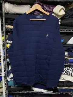 ラルフローレン　フリース　キルティング　プルオーバー　ネイビー　美品