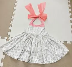 マールマール 花柄 リボン付きお食事エプロン