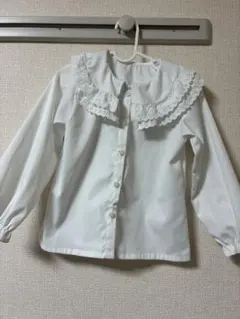 ever closet ホワイト レース付きシャツ110
