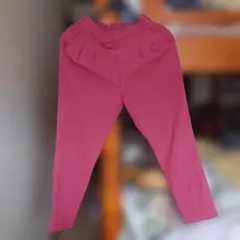 グローバルワーク ウツクシルエット テーパードパンツ xs くすみピンク