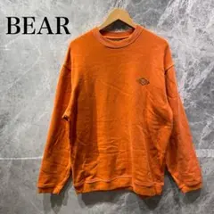 【希少カラー】BEAR ベアー ビックロゴ トレーナー スウェット 赤 L Bear USA