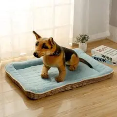 シンプルお昼寝ペットベッド XL ブルー 接触冷感 ひんやりさらさら 犬猫 新品のサムネイル
