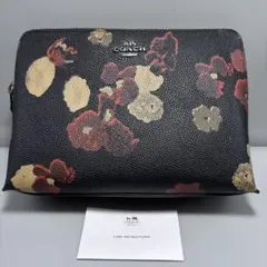 コーチ COACH ポーチ コスメポーチ 化粧ポーチ　フラワー