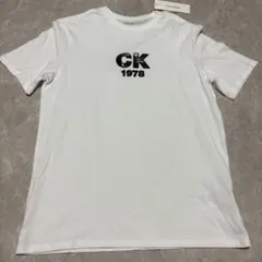 カルバンクライン　ジーンズ　tシャツ CKロゴ Mサイズ　半袖　tee ホワイト
