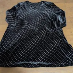 黒いベルベット長袖チュニック