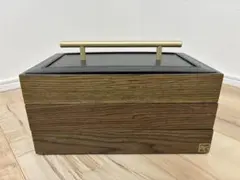 3段ジュエリーボックス　アクセサリー木製小物収納 真鍮ハンドル