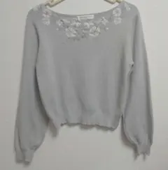 【MAJESTIC LEGON】トップス 刺繍ニット グレー M