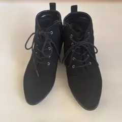 レースアップ ショートブーツ Mサイズ ブラック