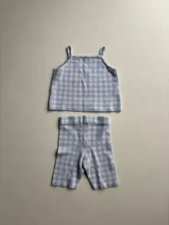 ZARA 水色 チェック柄 タンクトップ・ショートパンツセット