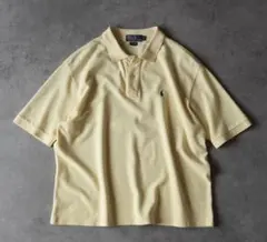 90s Ralph Lauren 短丈 ポロシャツ ワンポイント イエロー