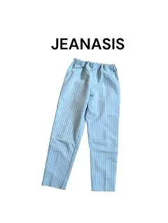 【美品】JEANASIS ストライプ柄 カジュアルパンツ ライトブルー Sサイズのサムネイル