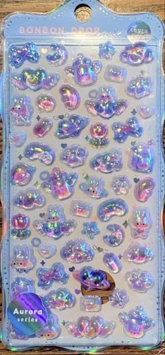 オーロラ ボンボンドロップシール ちゅるきら みずいろボンボン