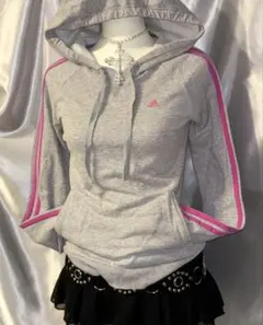 Adidas フェアリー ３本線ストライプパーカー y2k 平成ギャル 00s