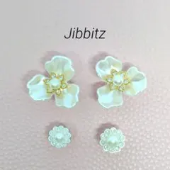 ジビッツ　クロックス　サンダルアクセサリー　花　4個セット X