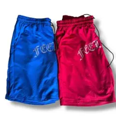SHEIN シーイン 2枚セット ハーフパンツ 男女兼用【XL】レッド ブルー