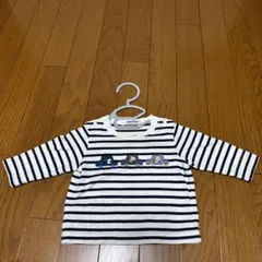 familiar 車の刺繍入り 長袖Ｔシャツ