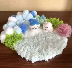 ふわふわの庭ラグ6　ミニラグ　ミニチュア インテリア 　ハンドメイド