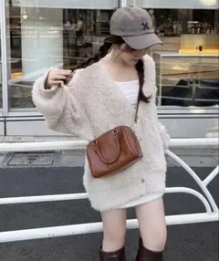 2/1迄2500円@ふわモテあざと/フェザーロングカーディガン