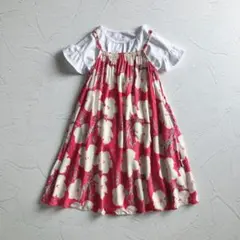 ユニクロキッズ2点セット　花柄ワンピース　エアリズム　フリル　半袖　Tシャツ