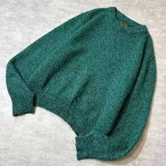 80s 黒タグ Eddie Bauer ミックスカラー ウール ニット グリーン