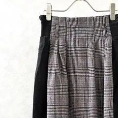 SUREVE ロングスカート フレア グレンチェック柄 ウエストゴム