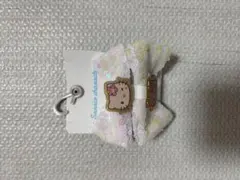 日焼けキティ　リボン　キラキラ　ホワイト　ヘアゴム　在庫２つあります